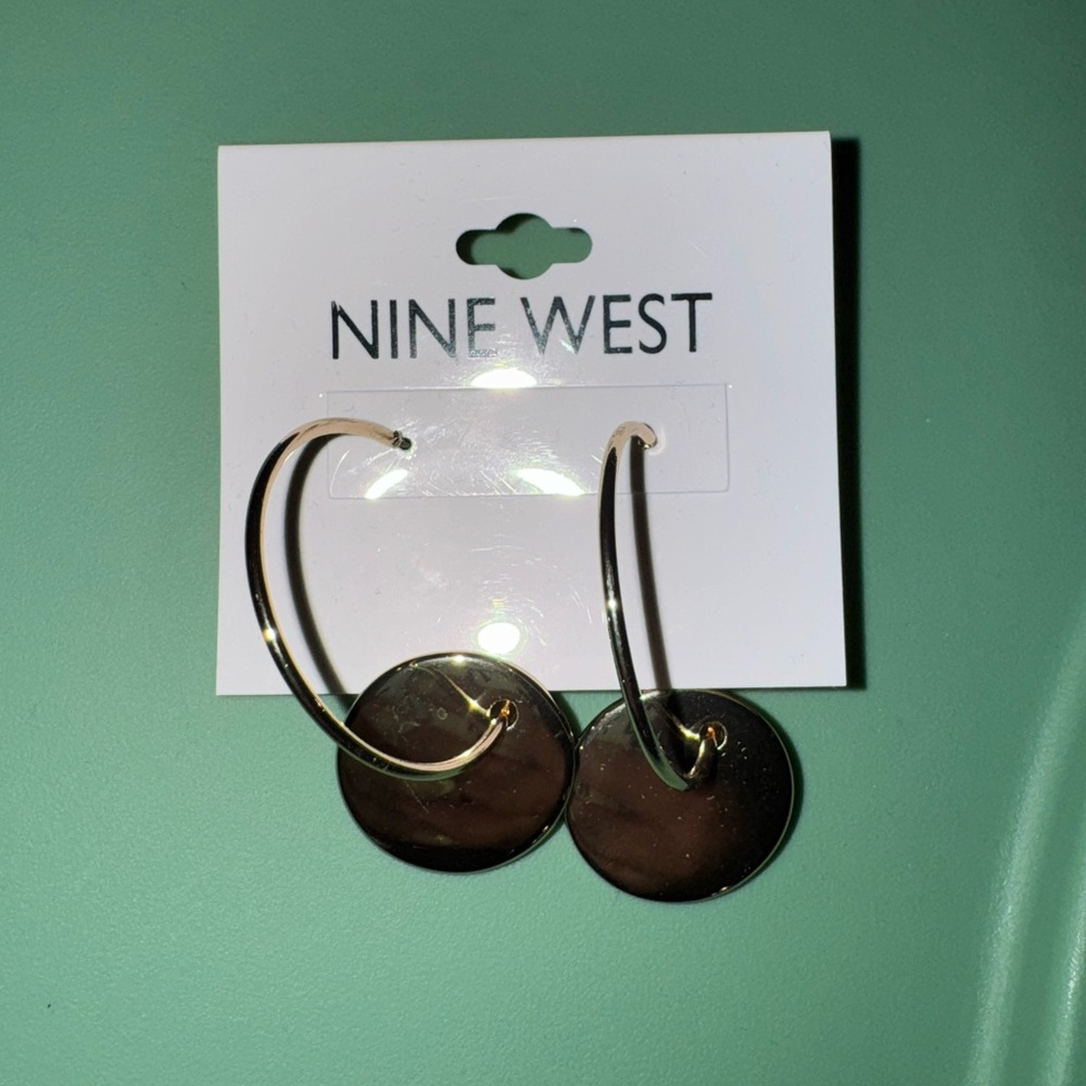 Gold Nine West Hoops